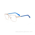 Customize Logo Double Bridge Full Rim Metal Optical Frames Glasses